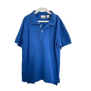 L.L. Bean Shirt Boys Large Blue Royal Cobalt Polo Embroidered OL646 School